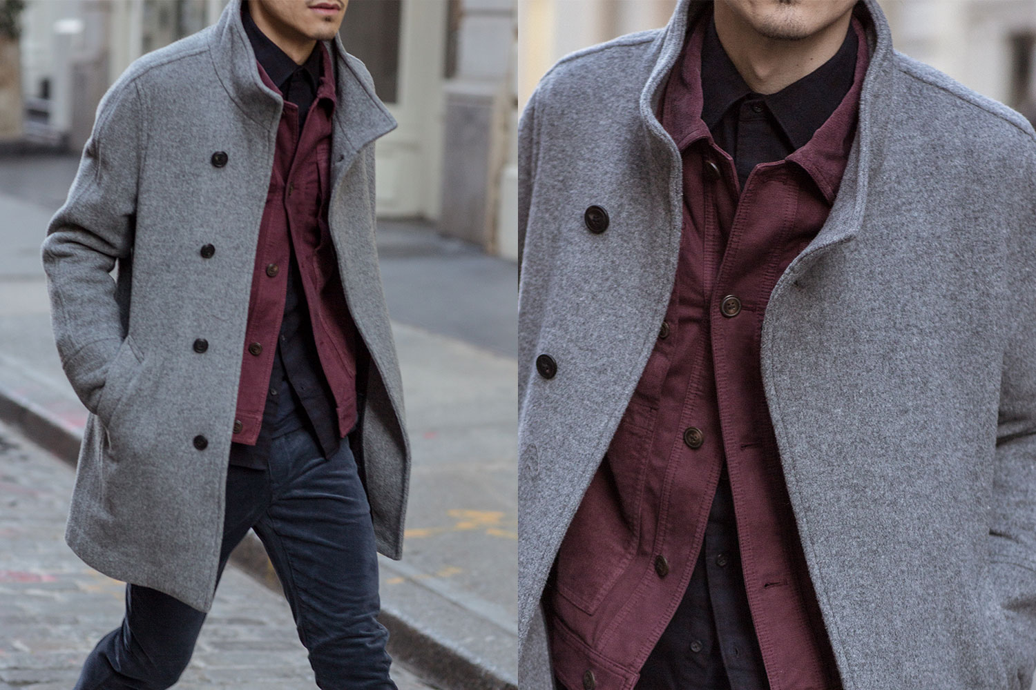 New York Mens Street Style Grey Coat for ONS Clothing