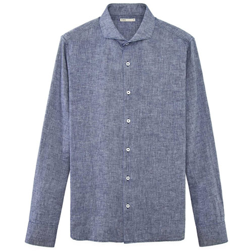 Button Down Indigo Linen shirt, Arik Linen Shirt by ONS Clothing