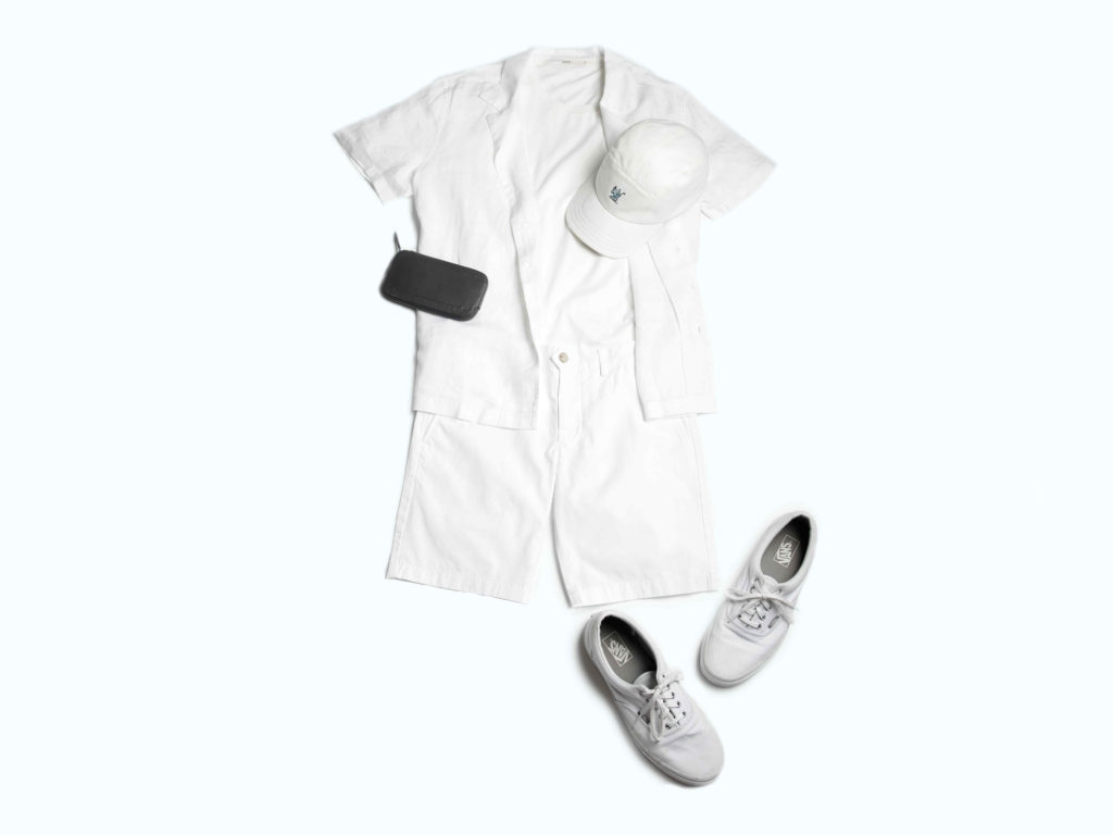 All White men's summer outfit from ONS Clothing 