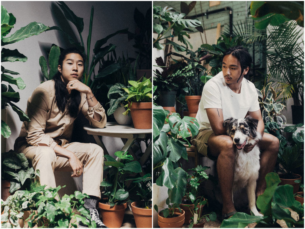 The owners of Rooted NYC wearing outfits from ONS Clothing 