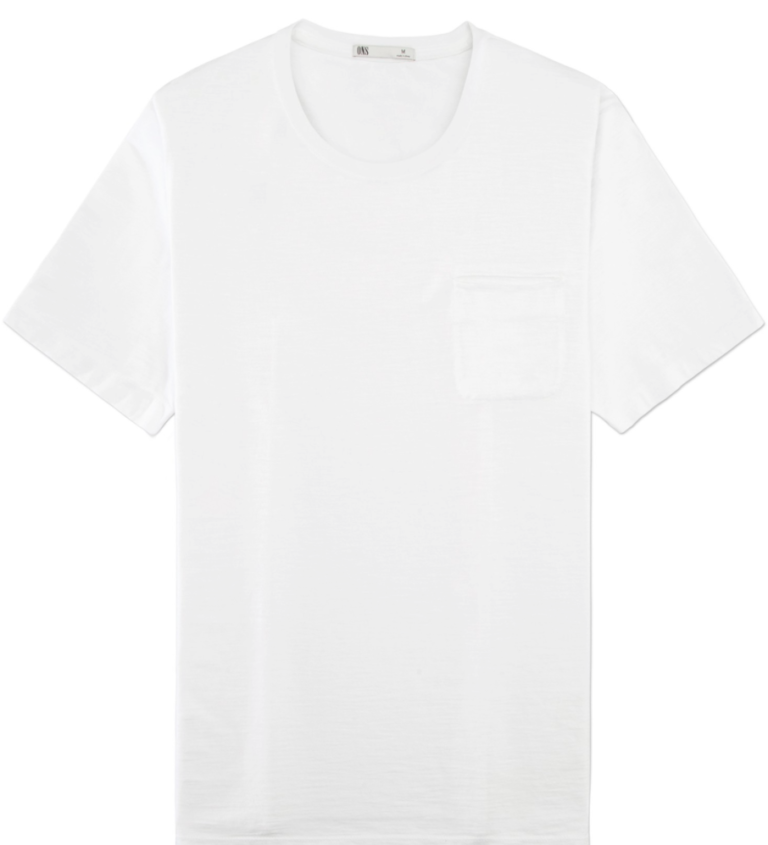 White Pocket Crew Neck T-shirt by ONS Clothing