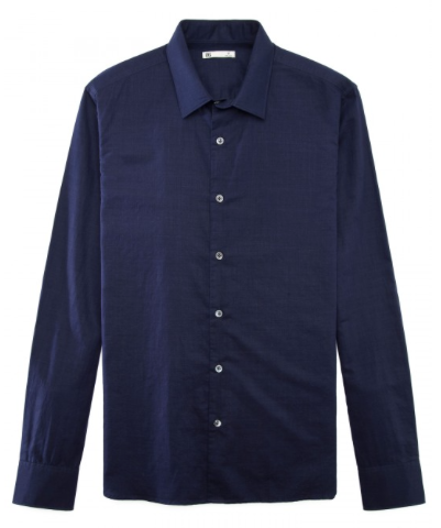 Navy Cotton Linen Shirt by ONS Clothing