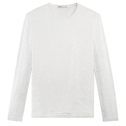 Basic Long Sleeve White Crew Neck for ONS Clothing