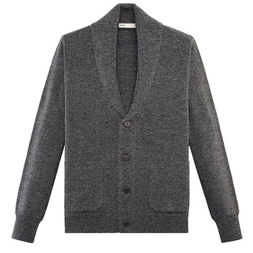 Grey Shawl Collar Cardigan by ONS Clothing