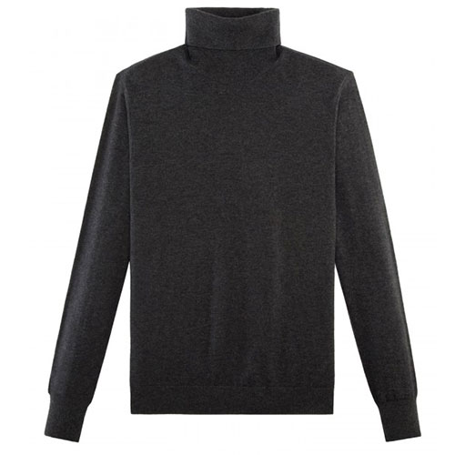 Grey Wool Cashmere Turtle Neck by ONS Clothing
