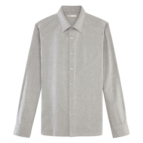 Grey Button Down Shirt, Marled Chambray Shirt by ONS Clothing