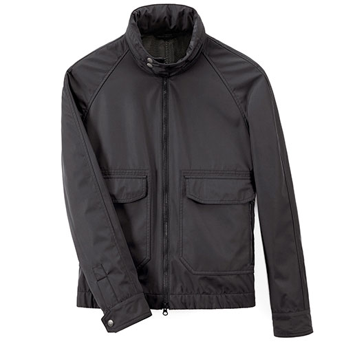 Black Zip Up Jacket, Mesh Bonded Windbreaker by ONS Clothing