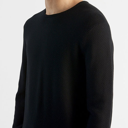 Black Crew Neck Sweater Perf Ivy Sweater