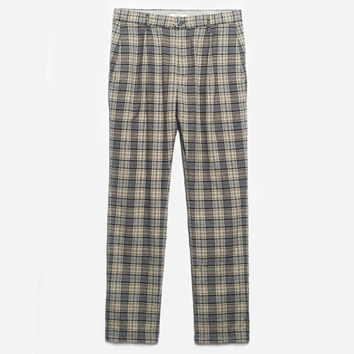 Checkered Pleated Pants Modern Pant