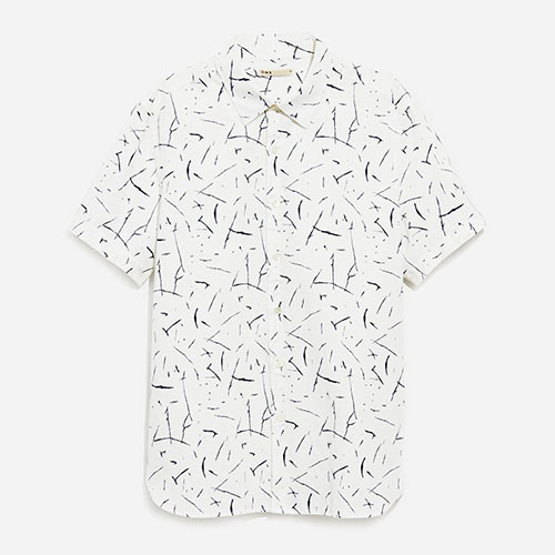 printed short sleeve button down shirt Adrian Allover Print SS Shirt