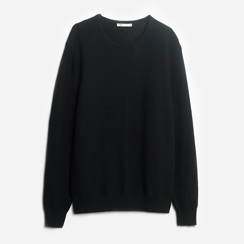 black knit crew neck sweater Perf Ivy Sweater