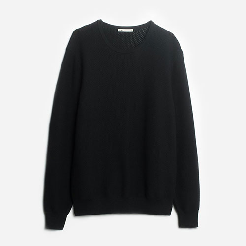 black crew neck sweater Perf Ivy Sweater