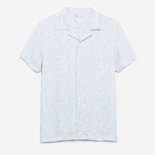 Ricky Powell wears the O.N.S clothing Rockaway Print Shirt