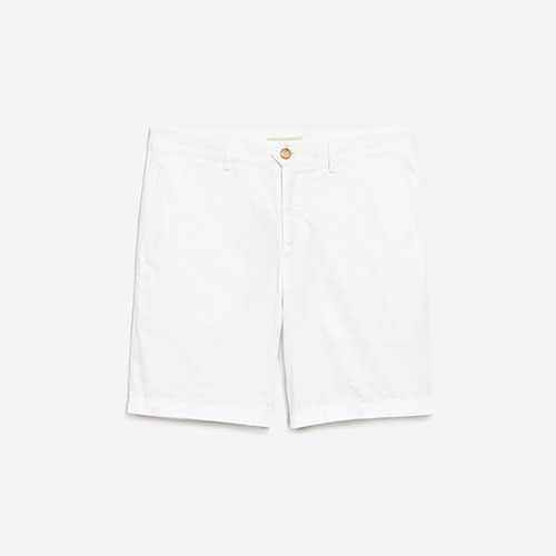 white slim canvas short by ons clothing