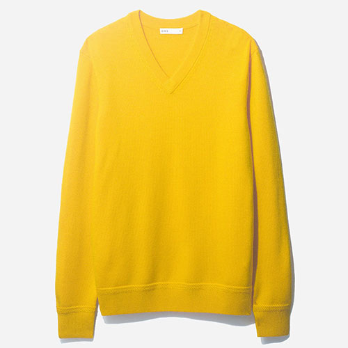 Yellow Gold V Neck Sweater - Men's Sweaters ONS Clothing