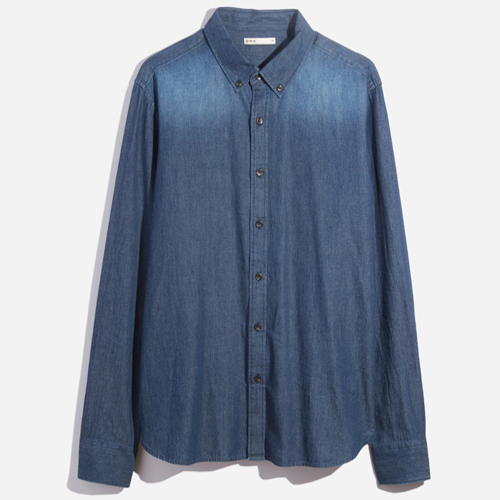 indigo dark blue jean button up, Adrian Denim Shirt from ONS Clothing